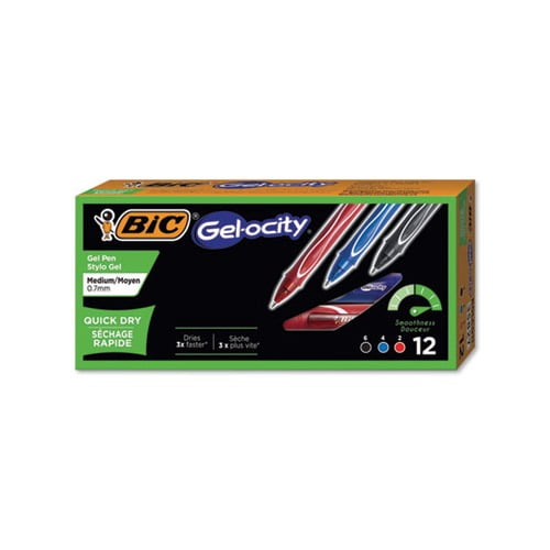 Gel-ocity Quick Dry Retractable Gel Pen 0.7mm, Assorted Ink/Barrel, Dozen