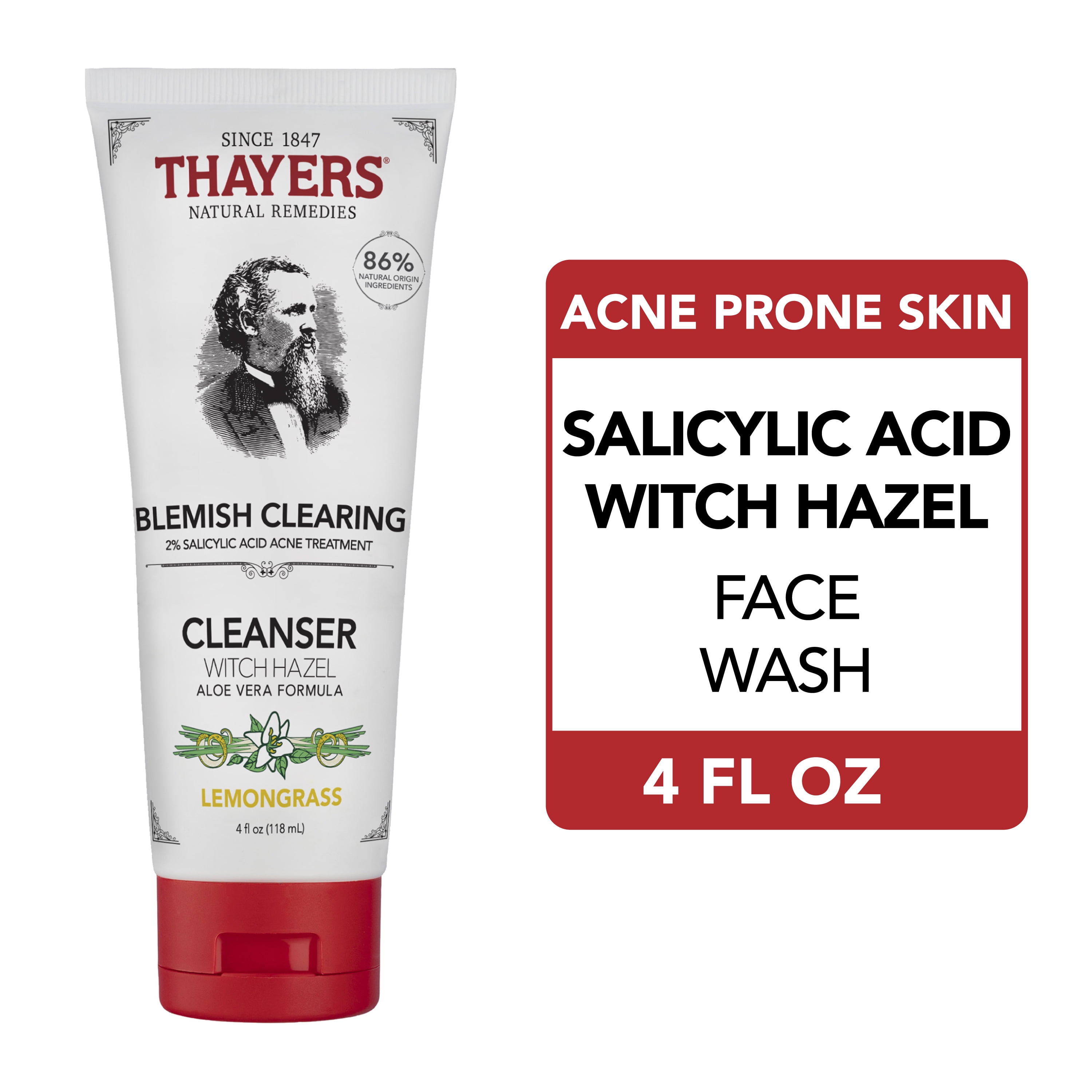Thayers Blemish Clearing Salicylic Acid and Witch Hazel Face Wash, 4 fl oz