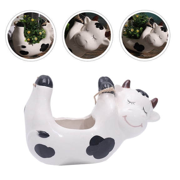 LEORX Hanging Flower Pot Cow Planters for Indoor Plants 1Pack
