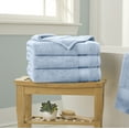 thumbnail image 4 of WelHome 100% Cotton 4 Piece Ultra SOFT TWIST Solid Bath Towels Set, 600 GSM, 30in x 54in, Highly Absorbent, Bathroom Towels For Everyday Use, Light Blue, 4 of 10