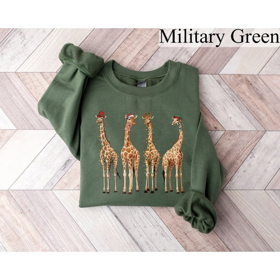 Womens Christmas Sweatshirt, Funny Christmas Shirt, Giraffe Shirt, Holiday Sweatshirt, Christmas Gift, New Year Shirt, Cute Christmas Sweater, X-mas T-shirt, Giraffe Christmas Sweatshirt