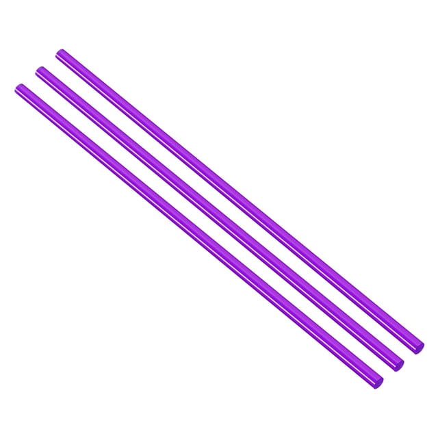 Varilla Redonda de Acrílico, Morado, 1/2" de Diámetro 18-1/8" de Longitud, Barra de Plástico Sólido PMMA, 3 piezas