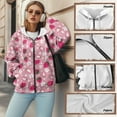 thumbnail image 6 of SCRAWLGOD Strawberry Women Hooded Zip Up Sweaters for Women Oversized Sweatshirt Long Sleeve Women's Sweatshirts Zipper Front Size 3XL Soft Sportswear Hoodie Women Party, 6 of 7
