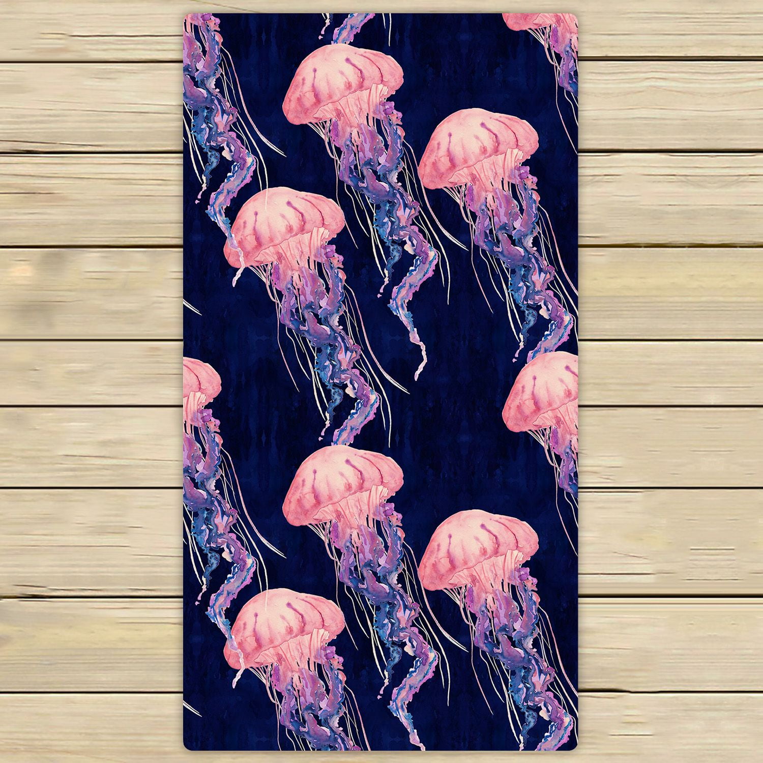 PHFZK Jelly Fish Towel, Tropical Beach Magical Jellyfish Blue Pink Hand