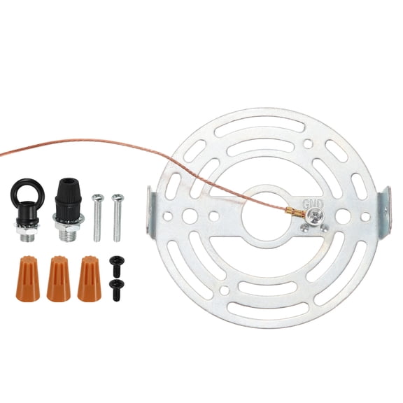 Uxcell 95mm Dia. Round Ceiling Light Plate Kit Lighting Fixture Mounting Bracket Steel Crossbar Plate 1 Set