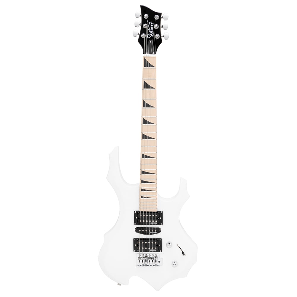Kepooman Flame II Upgrade Acoustic Electric Guitar, Full Size Canadian Maple Fingerboards Electric Acoustic Guitar Bundle for Beginners Adults, Bone Nut White