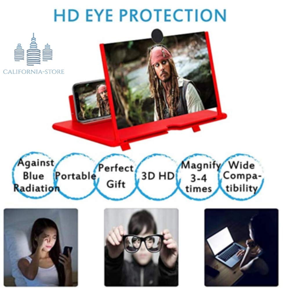 Pull-Out Phone Screen Magnifier, HD Mobile Screen Enlarger for Movies, Videos and Gaming, Foldable Portable Display Amplifier