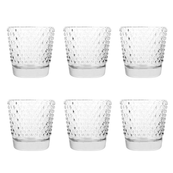 Koyal Wholesale Hobnail Glass Candle Holder (Pack of 6), 2.5 x 2.4"