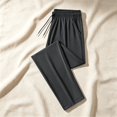 thumbnail image 5 of Women's Plus Size Straight Leg Athletic Pants, Nylon Quick Dry Cool Sensation Jogger Pants, Elastic Waist Drawcord Relaxed Fit with 2 Pockets, Ice Feeling Summer Casual Active Pants Grey XL, 5 of 5