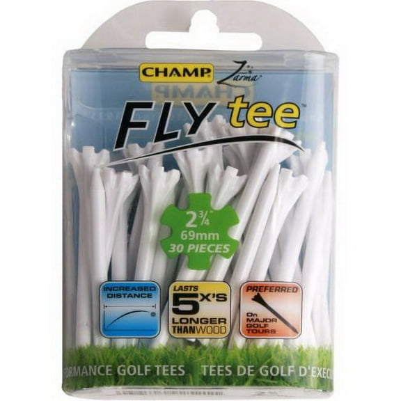 Champ Zarma FLYtee 2.75 inch, White, 30 Count