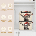 ADECORIVY Christmas Hat Deer Fabric Storage Bin with Lid, Foldable ...
