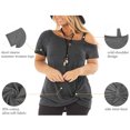 thumbnail image 3 of LANREMON Women's Plus Size Tops Summer Casual Oversized Short Sleeve Tee Shirt Twist Knot Blouses Tunics Darkgray 22 Plus, 3 of 4