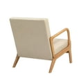 thumbnail image 7 of UIXE Faux Leather Accent Chairs Set of 2 Upholstered Comfortable Arm Chair with Lumbar Pillow Armchair for Home Bedroom, Cream, 7 of 7