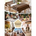 thumbnail image 6 of Brown White Stripe Tablecloth Rectangle Table Cloth 52x70, Waterproof Tablecloth Outdoor Table Cloth, Modern Rustic Vertical Striped Washable Table Cover for Kitchen Dinning Party, 6 of 8