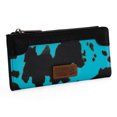 thumbnail image 4 of Wrangler Cow Print Bifold Wallet for Women RFID Zip Pocket & 10 Card Slots, Cow-Turquoise, 4 of 8