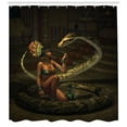 thumbnail image 3 of Ambesonne Fantasy Shower Curtain, Mystery Girl Huge Snake, 69"Wx75"L, Green Brown Cinnamon, 3 of 3