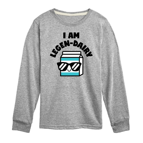 Instant Message - I Am Legen-Dairy - Cool Milk Carton - Toddler & Youth Long Sleeve Graphic T-Shirt