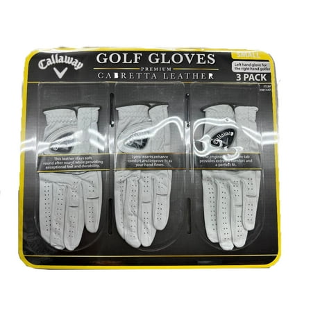 Callaway Golf Gloves SMALL 3-Pack Cabretta Leather