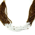 thumbnail image 3 of Collier Multistrand Maasai Blanc et Or, 3 of 5