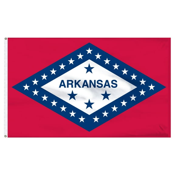 Arkansas 4X6ft Nylon Flag with Indoor Pole Hem and Fringe