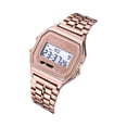 thumbnail image 2 of Resicozy Digital Watch for Women Stainless Steel Band Water Resistant Electronic Square LED Back Light Wristwatch, 2 of 4