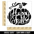 thumbnail image 2 of Happy Fall Autumn Harvest Pumpkin with Vine Self-Inking Rubber Stamp Ink Stamper - Blue Ink - Large 1-1/2 Inch, 2 of 7