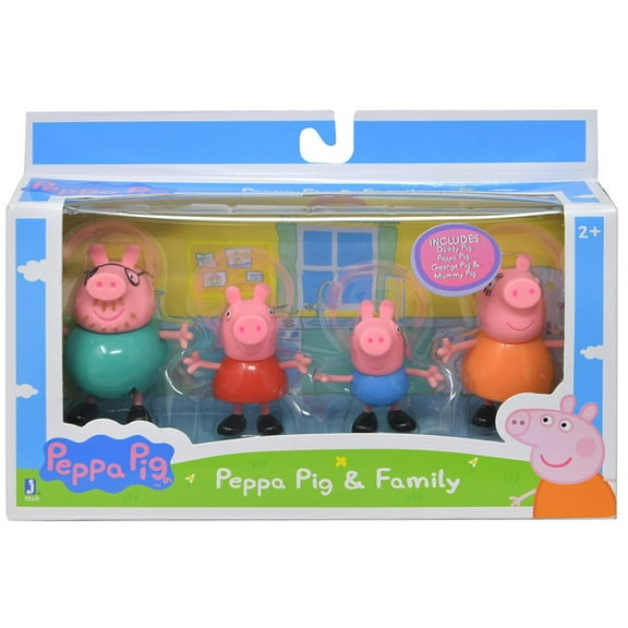 Peppa Pig Peppa Pig & Family 4 Pack Dolls, 9" x 2" x 6.25", Ages 3