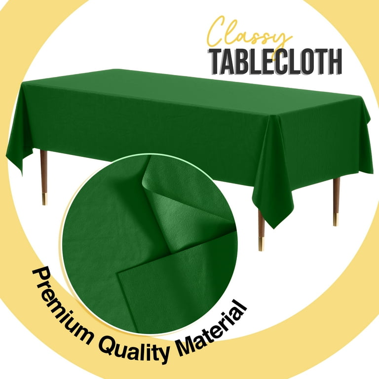 Exquisite Premium Waterproof Plastic Tablecloth, 54" x 108", Emerald photo 2