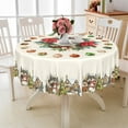 thumbnail image 5 of Nanqianyi Christmas Village 60'' Round Tablecloth, Winter Snowman Wreath Decor for Holiday Dinner Party Decor, 5 of 9