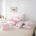 thumbnail image 6 of Castle Fairy Cartoon Bow Knot Twin Bedding Sets 7-Piece for Preppy Child,Groovy Flowers Bedding Comforter Set Microfiber,Pink White Breathable Sheet Sets,Super Cozy Room Decor,Reversible, 6 of 8