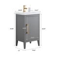 thumbnail image 5 of Vanity Art 20” Single Sink Bathroom Vanity Cabinet with Ceramic Countertop, 5 of 8