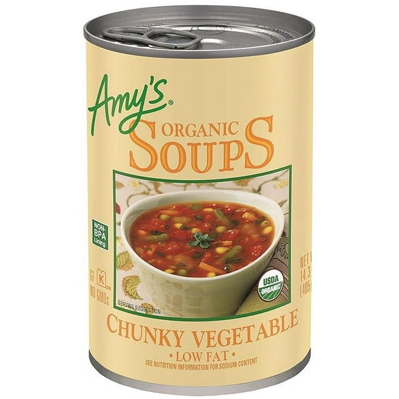 Amy’s Soup, Vegan Chunky Vegetable Soup, Gluten Free, Made with Organic Vegetables, Canned Soup, 14.3 Oz ( Pack of 2 )