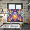 thumbnail image 4 of Yayeee Kitchen Curtains Tier Pair Light Filtering 27"x36" Rod Pocket Short Cafe Window Panel, Colorful Leaves, 4 of 7