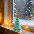 thumbnail image 5 of 2pcs LED Glass Christmas Tree with Lights, Battery Operated Tabletop Decor, Frosted Glass Holiday Centerpiece for Mantel, Window, Fireplace, and Indoor Home Christmas Decorations, 5 of 6