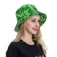 thumbnail image 6 of KLL Bamboo Bucket Hat for Women Men Packable Travel Beach Sun Hat Outdoor Rave Accessories Reflective Fisherman Cap, 6 of 7