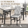 thumbnail image 4 of LinkRomat Dining Table Set for 4,Faux Marble Dining Room Table,Kitchen Table Set with 4 Button Tufted Velvet Dinner Chairs for Kitchen,Dining (Gray), 4 of 6