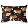 thumbnail image 2 of GZHJMY Halloween Pumpkin Pillowcase Plush Pillowcase for Hair and Skin, Soft Standard Size Pillow Cases Zippered Queen Pillow Case Set of 1-20x26in Home Decor, 2 of 7