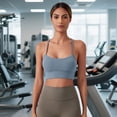 thumbnail image 2 of vigerkar Womens Y Sports Bras Yoga Top with Cups Spaghetti Thin Strap Workout Bra Tops (Light Blue, XL/10), 2 of 9