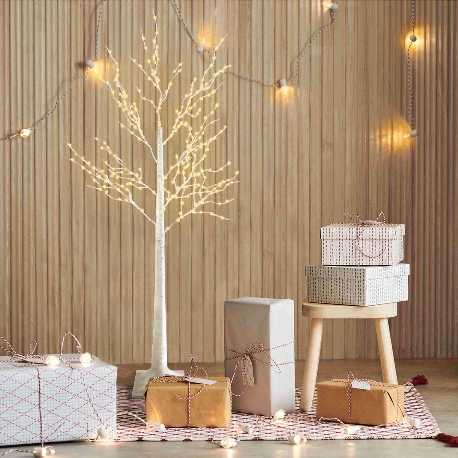 QiShi 6 Ft Warm White LED Birch Tree Light with 440 LEDs photo 8