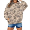 thumbnail image 6 of Uootdi Oversized Long sleeve Sweatshirt for Women Camo Leaf Maple Leaf Pattern Winter Hoodies with Gift Oversized Long sleeve Sw eatshirt for, 6 of 8