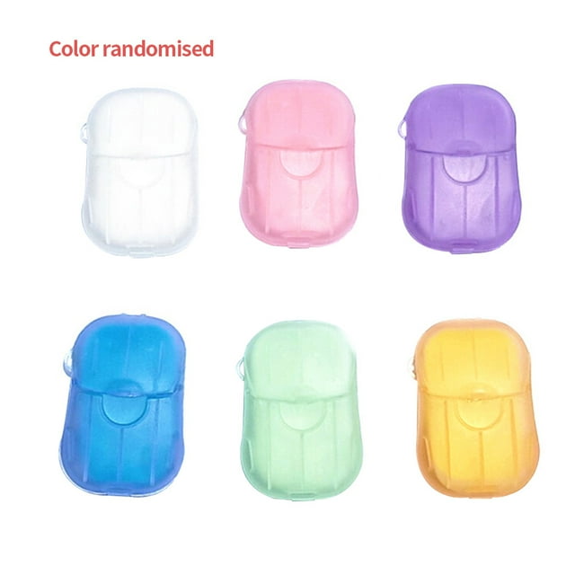 Injueey 20 Pieces Temporary Scented Slice Sheets Fragrance Hand Natural with Box Soap Camping Sanitary Washing Supply Plastic Tablet Type3 NO3