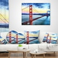 thumbnail image 4 of Designart Golden Gate Bridge in San Francisco - Sea Bridge Throw Pillow - 12x20, 4 of 5