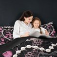 thumbnail image 5 of meiyoeat Bow Monogrammed Print E 7 Pieces Bedding Comforter Set For Girls,Pink Cheetah Pattern Initial Theme Full Bedding Set For Kids,black Reversible, 5 of 7