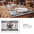thumbnail image 3 of Placemats Set of 8, Texas Star Retro Woven Placemat, Linen Place Mats for Kitchen/Dining Tables, Brown Wooden Berry Vintage Farm Washable Table Mats for Party, 3 of 8