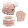 thumbnail image 1 of FZ FANTASTIC ZONE Toddler Kids Winter Hats Touchscreen Gloves Scarfs Set Pompom Beanie Caps Neck Warmer with Fleece for 5-8 Years Old Baby Girls Boys Gifts, Gloves, Red, 1 of 6