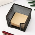 thumbnail image 3 of Note Pad Storage Box Fine Mesh Large Capacity Easy Access Black Heavy Duty Metal Desktop Memo Pad Sticky Note Organizer Home Supplies-Black, 3 of 8