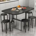thumbnail image 4 of Outate Drop Leaf Dining Table – Solid Wooden Foldable Kitchen Table with 6 Wheels for Dining Room(Black), 4 of 6