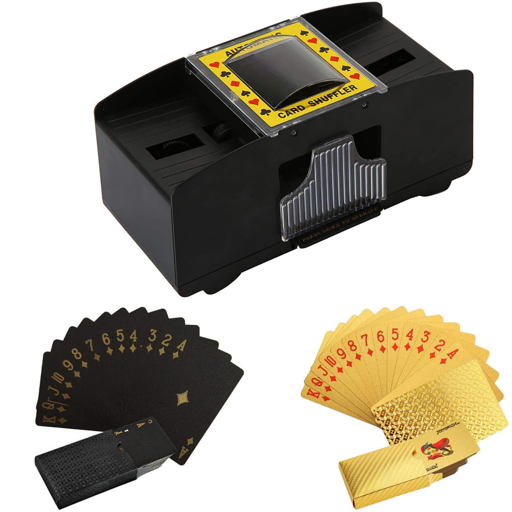 1pc Automatic Card Shuffler 2 Deck Double Use Playing Card Shuffling Machine