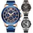 thumbnail image 3 of Bluelans Mini Focus hombres elegante luminoso 6 agujas reloj de pulsera mecánico con calendario, 3 of 5
