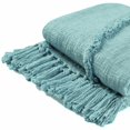 thumbnail image 4 of 50" X 60" Green Woven Cotton Throw Blanket with Fringe, 4 of 5